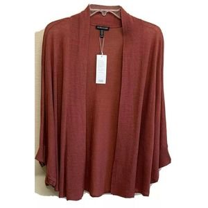 EILEEN FISHER Wool Camel Blend Oval Short Cardigan Size XL Copper NEW